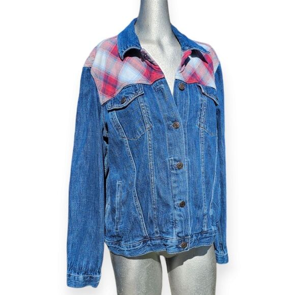 Gap Pendleton Denim Plaid Jean Jacket XLarge - Picture 2 of 13
